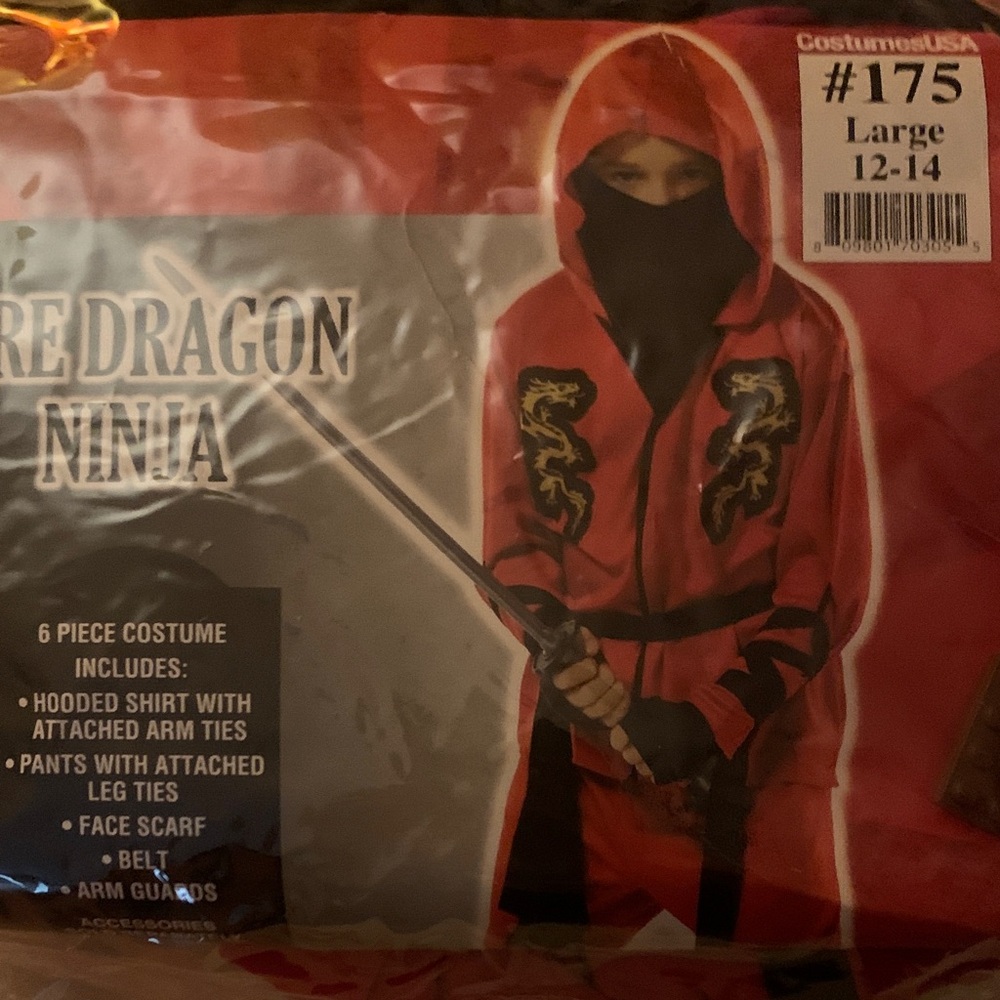 Fire Dragon Ninja Kids Costume - Red